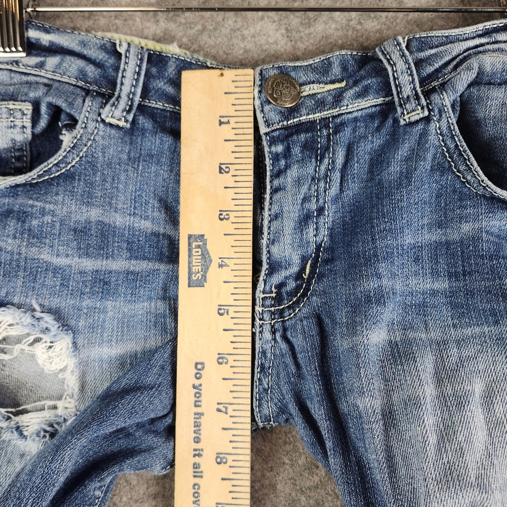 Machine Nouvelle Mode Denim Shorts Womens 30 Blue Distressed Ripped Bermuda 7 in - Picture 6 of 15